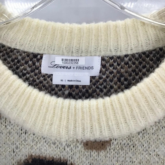 Lovers + Friends Speak-Up Leopard Print Sweater Casual Winter Warm Size XS - Picture 6 of 10